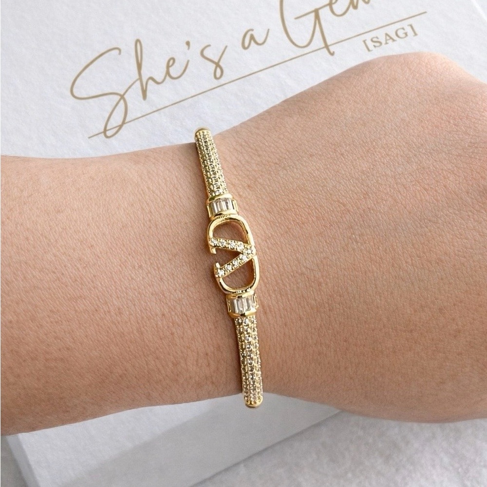 Gold Filled Bracelet with Crystal Accents